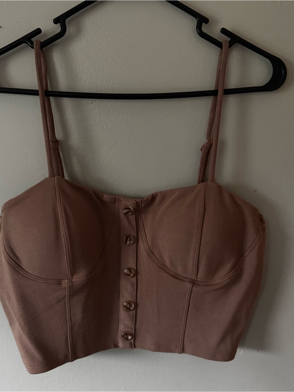 Heart Hips Brown Smocked-Back Bustier Top